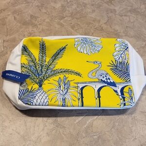 Clarins Tropical Yellow and Blue Cosmetic Case